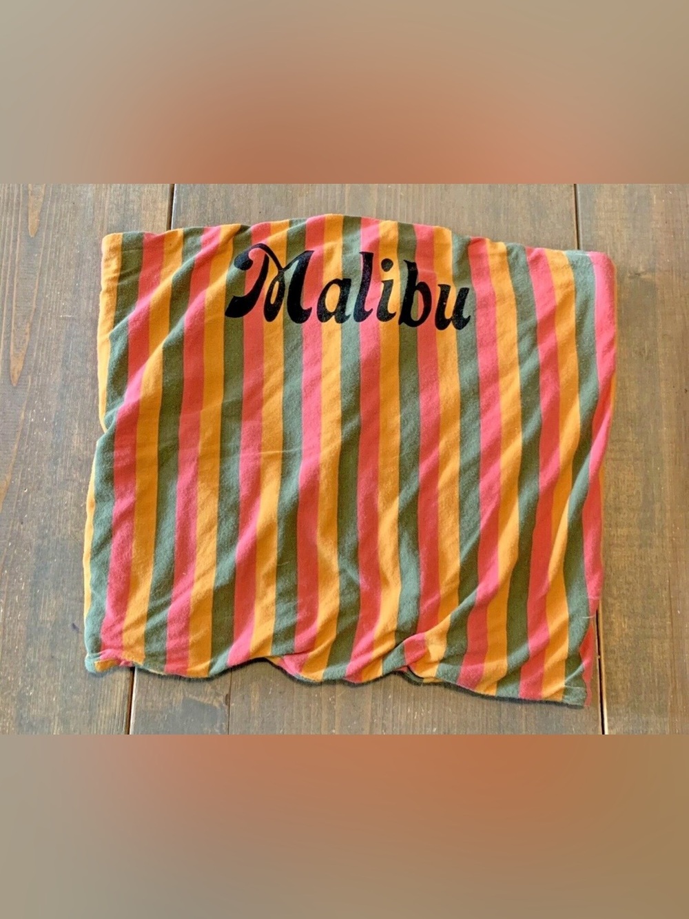 Mighty Fine Women's Juniors "MALIBU" Multicolored Striped Strapless Top Blouse S
